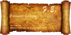 Fenusz Erina névjegykártya
